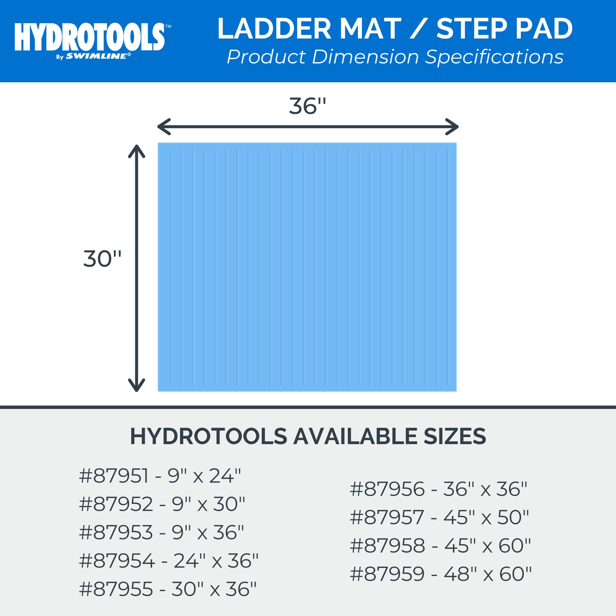 Swimline Hydrotools Pool Ladder Mat rolled for storage