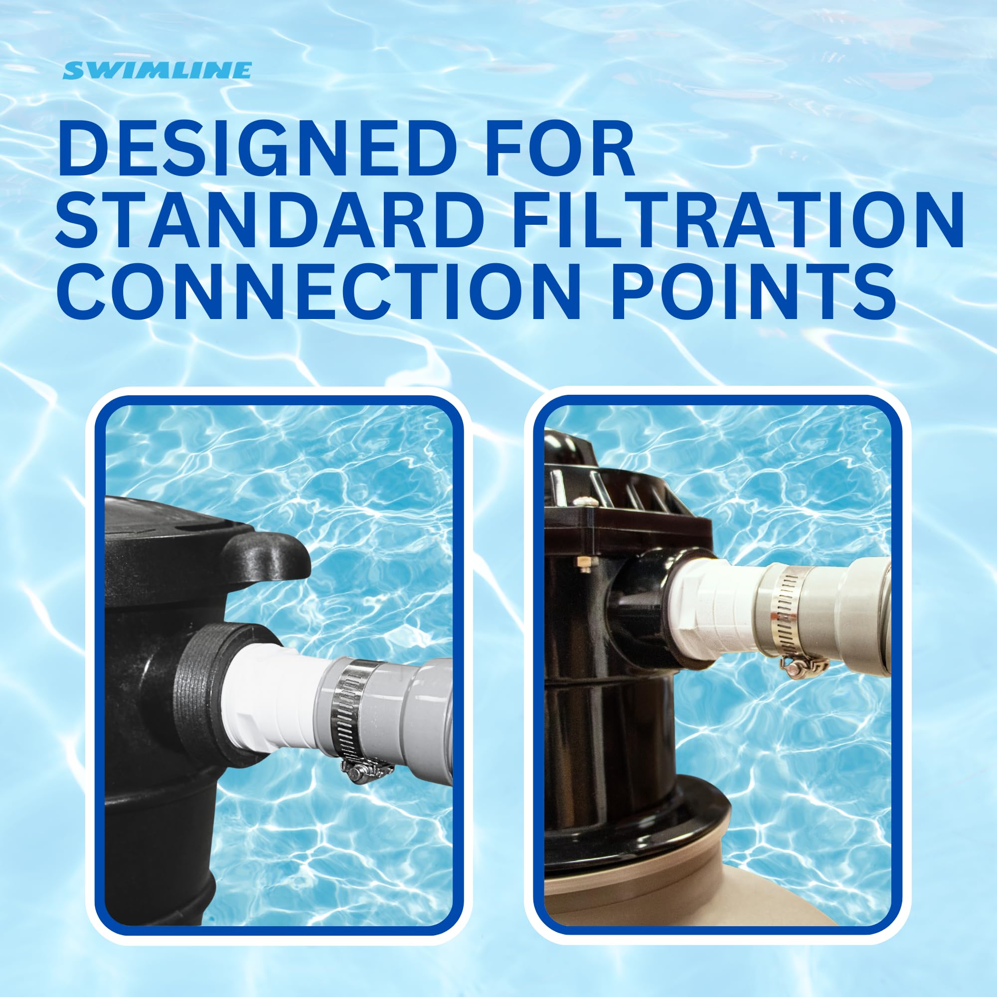 Swimline Hydrotools Pool Pump Filter Connection Hose, close-up of cuff