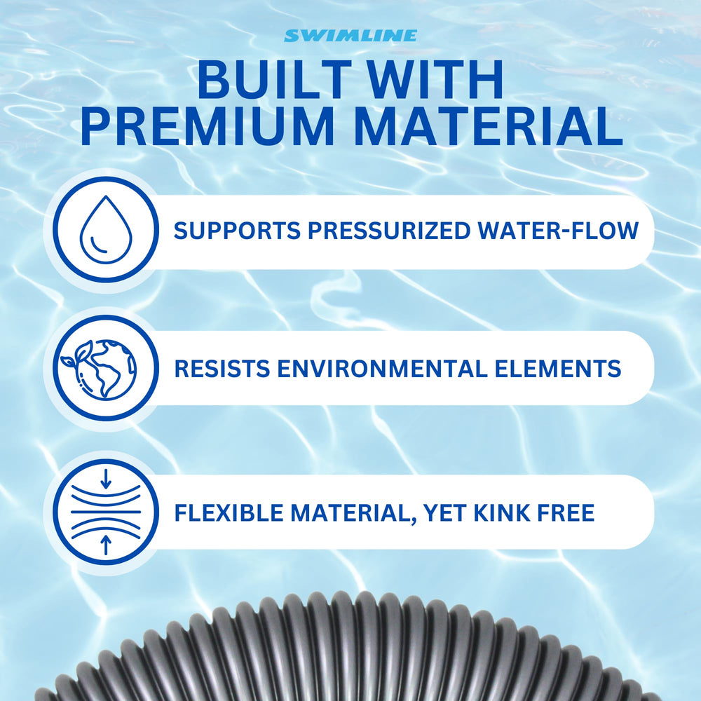Swimline Hydrotools pool pump filter connection hose side view