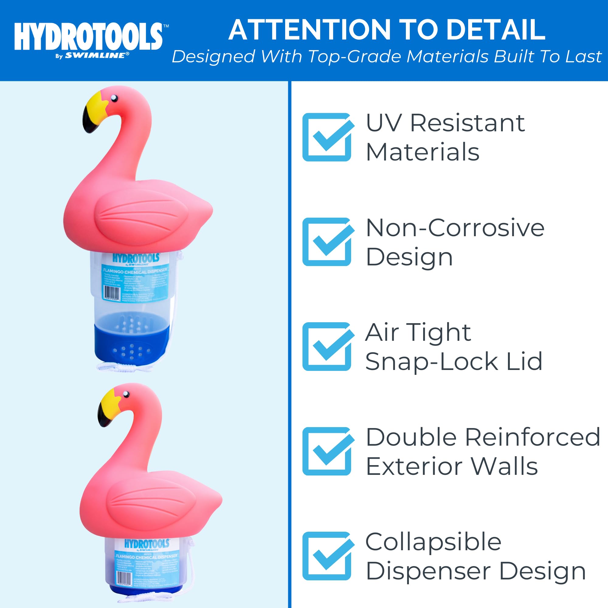 Swimline Jumbo Flamingo Chlorine Tablet Dispenser floating