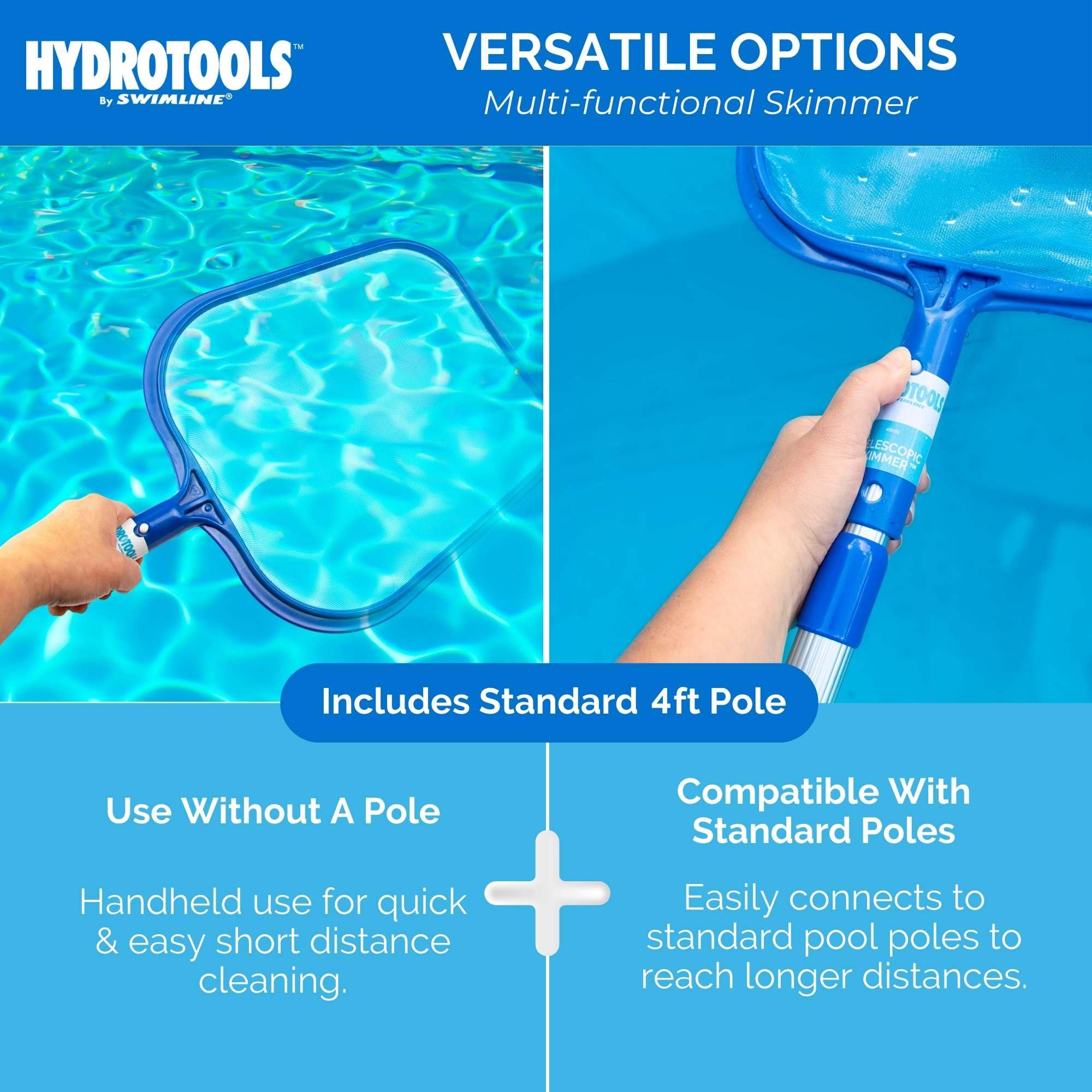 Swimline Leaf Skimmer Net adjustable pole length demonstration