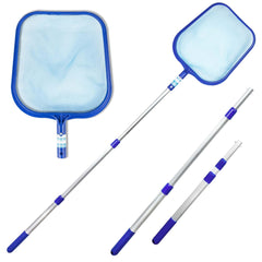 Swimline Leaf Skimmer Net front view with 4FT adjustable pole