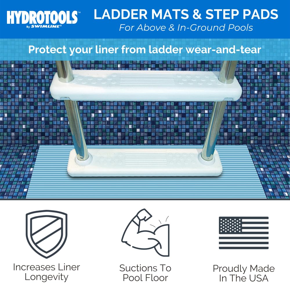 Swimline Pool Ladder Mat 9 x 30 in. Blue non-slip texture close-up