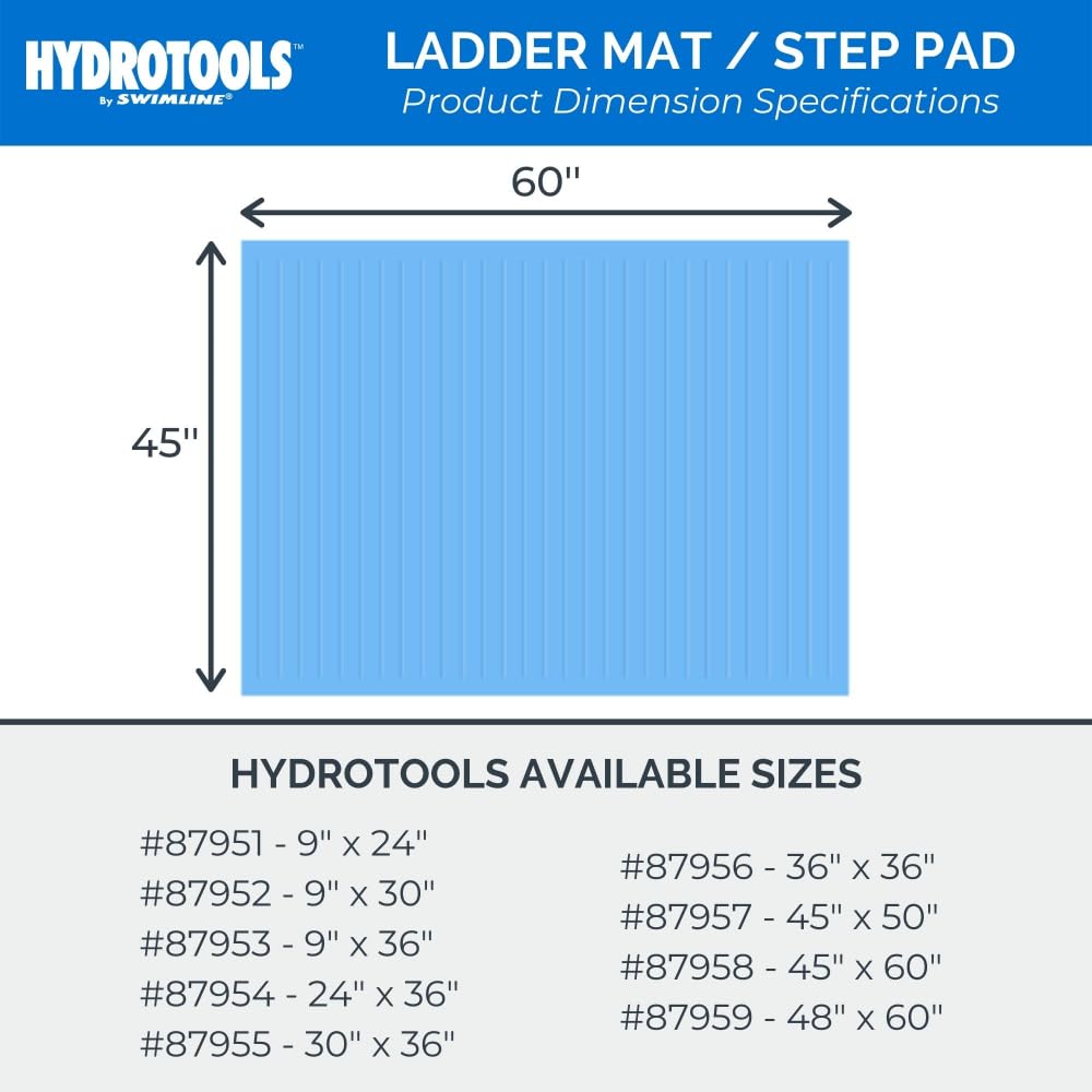 Swimline Pool Ladder Mat in use under pool ladder