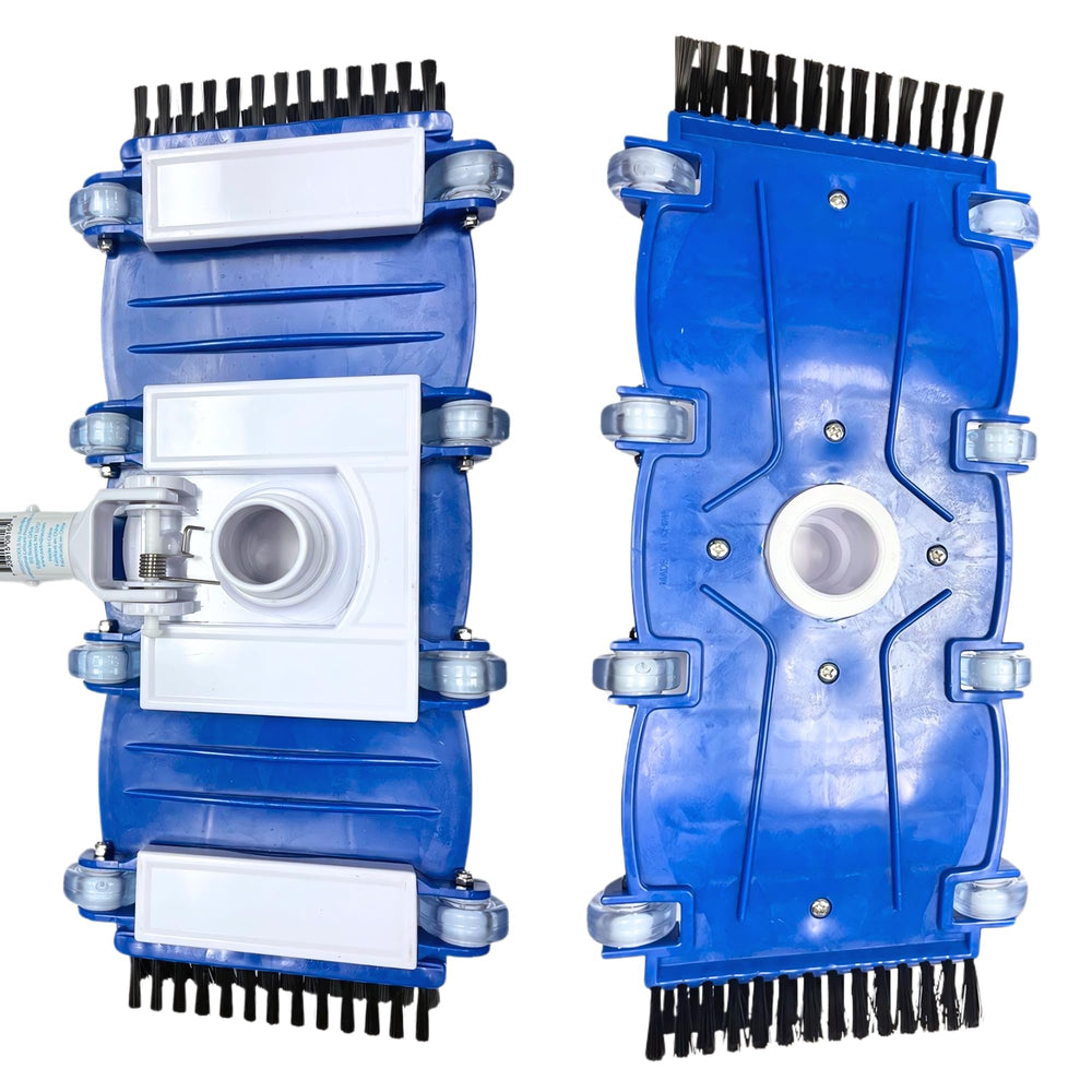 Swimline Pool Vacuum Head bottom view with integrated wheels