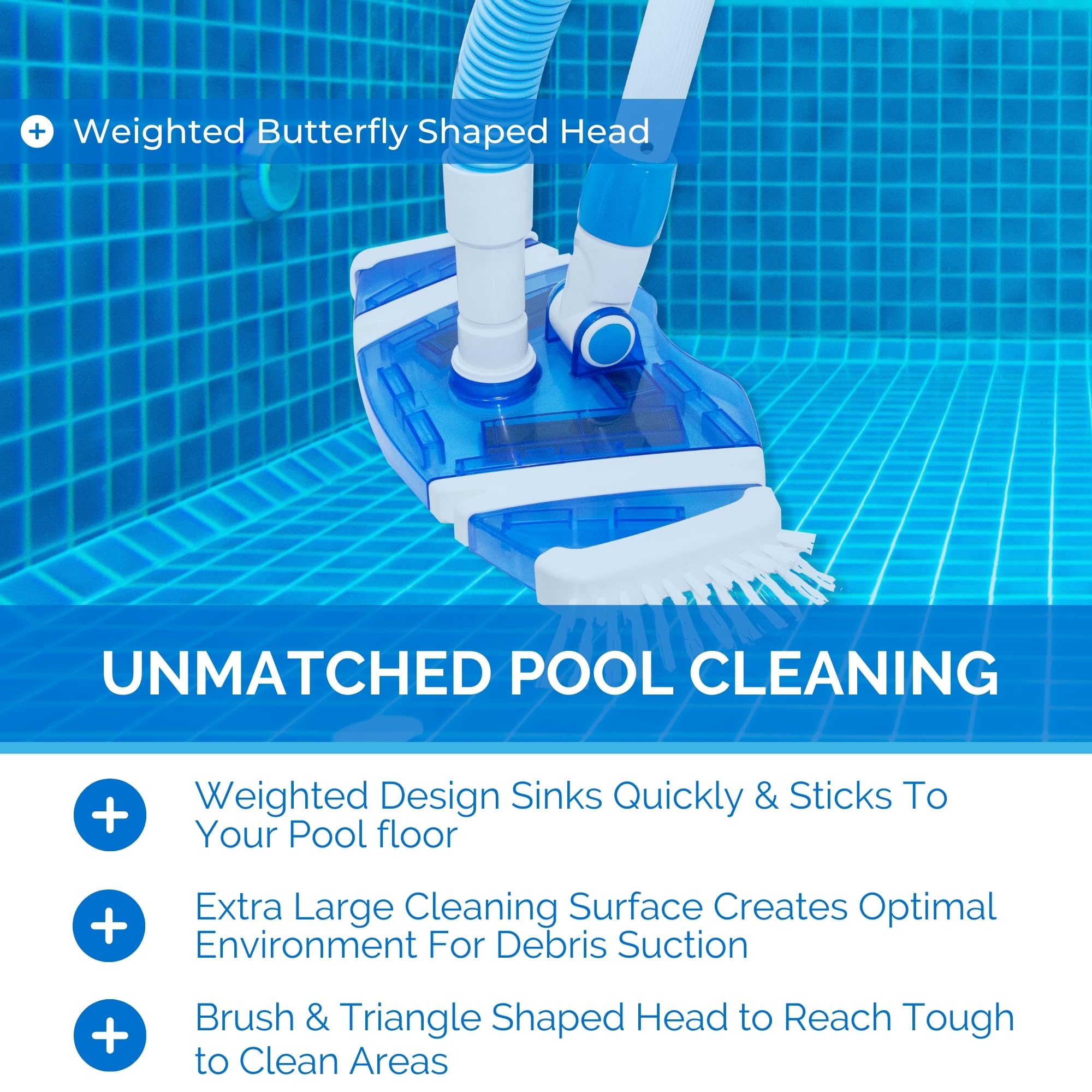 Swimline Pool Vacuum Head Butterfly Flex with hose connector