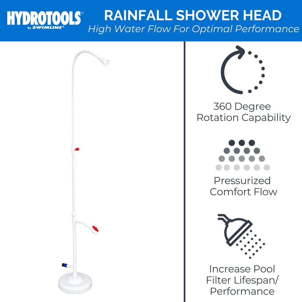 Swimline Poolside Shower assembled in outdoor setting