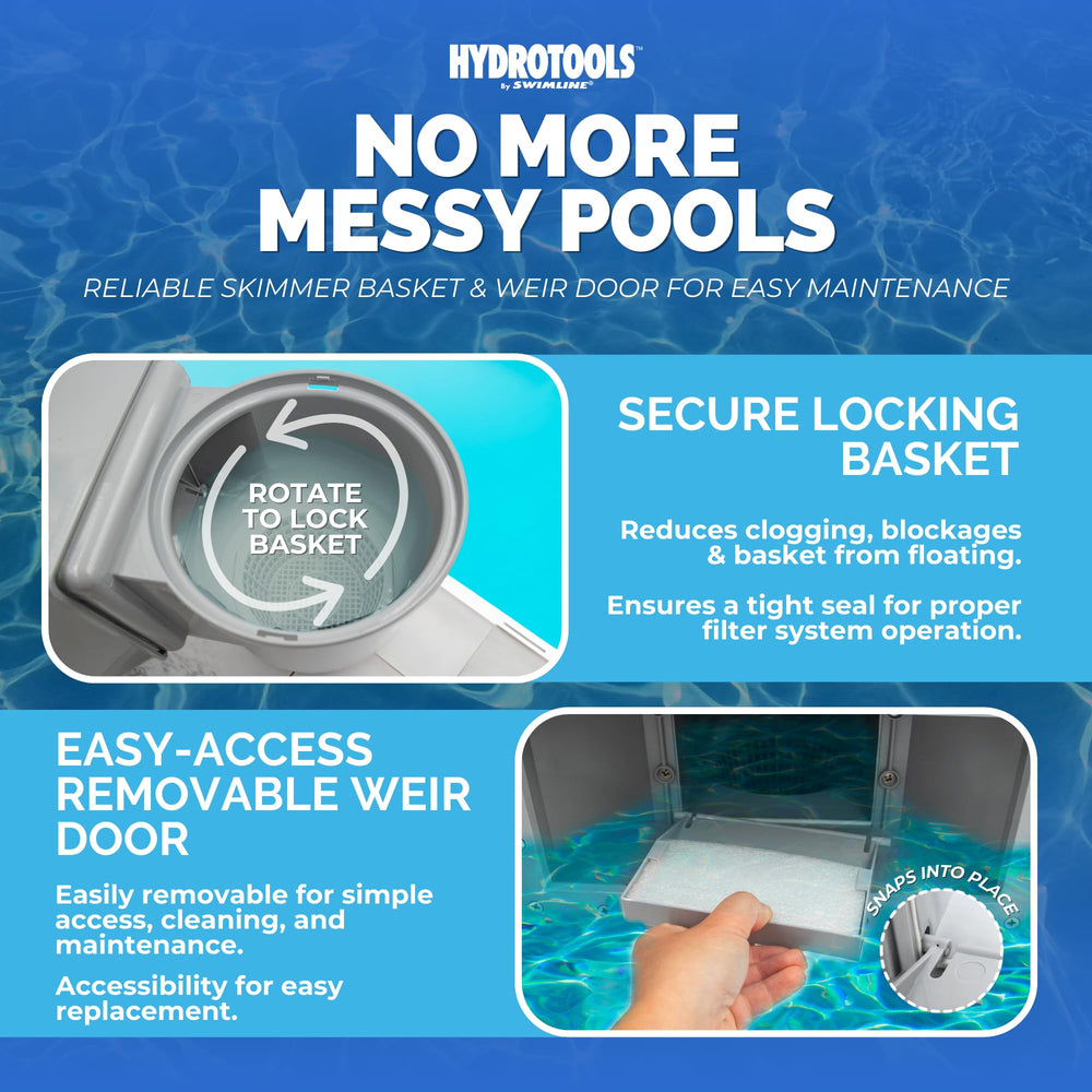 Swimline skimmer installed in an above-ground pool