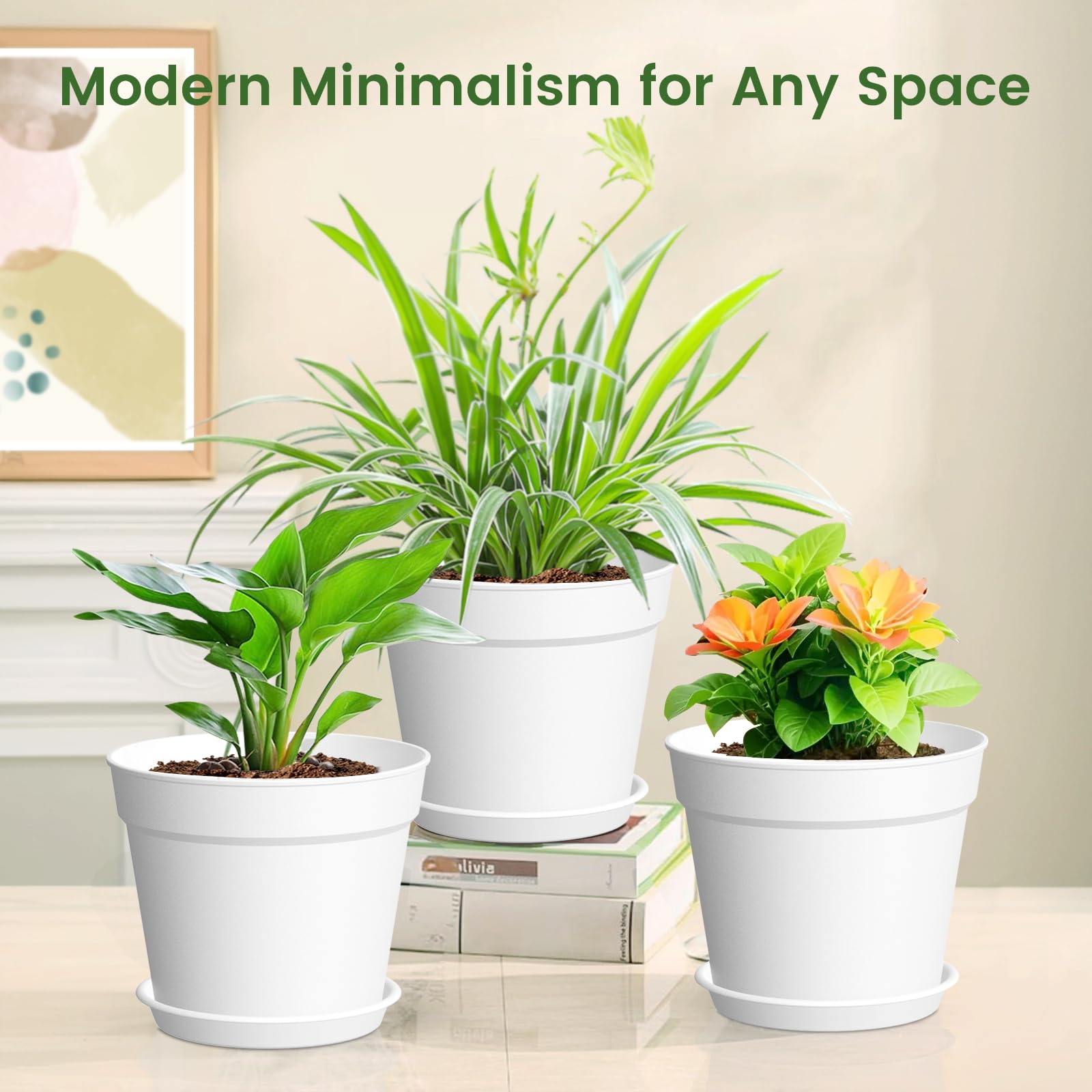 SwinDuck 6 Inch plant pots stacked for storage