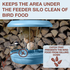 SWISSINNO Bird Feeder light blue side view with mounting kit