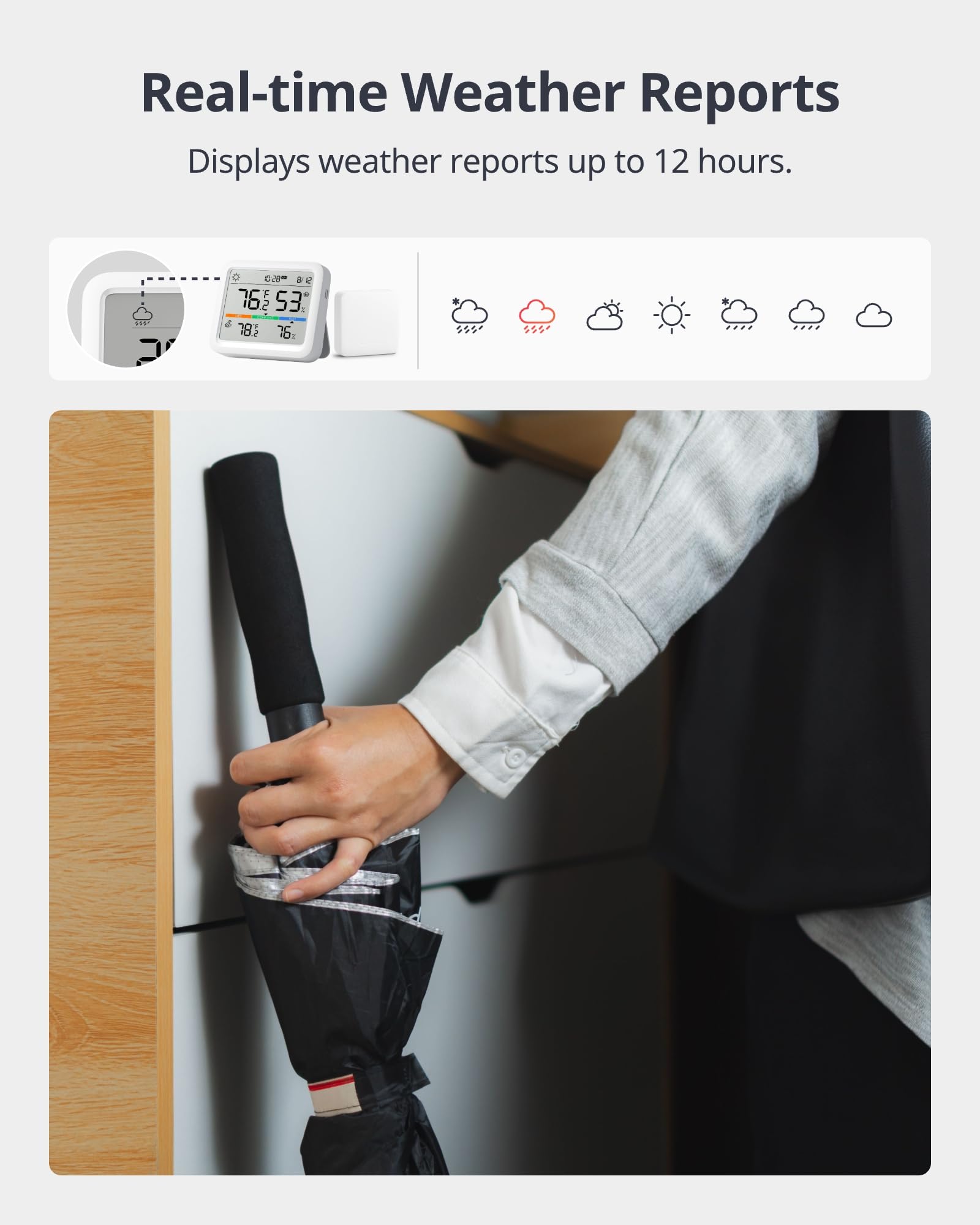 SwitchBot Meter Pro with app notifications on smartphone