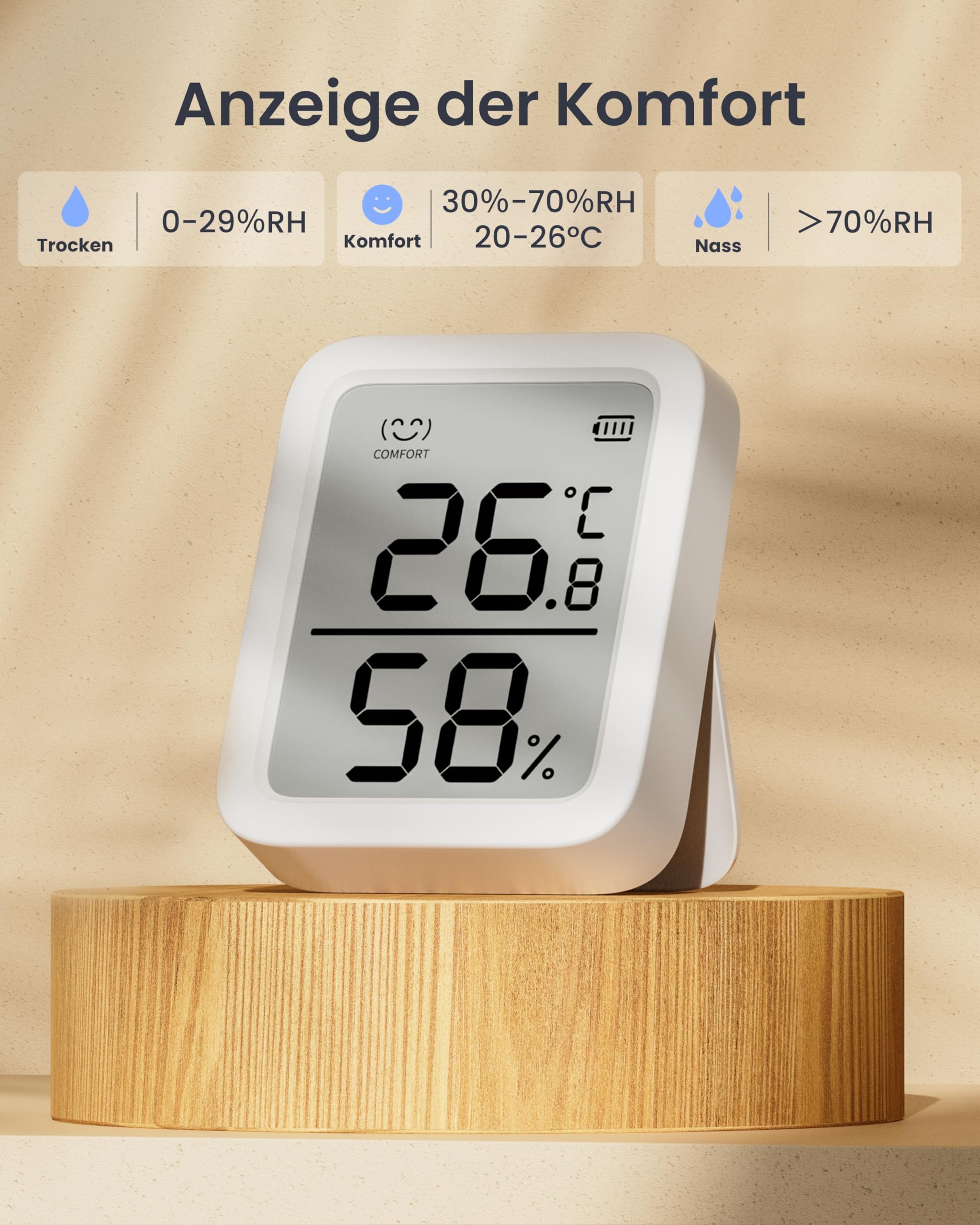 SwitchBot Thermometer Hygrometer attached to a magnetic surface