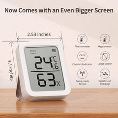 SwitchBot Thermometer Hygrometer placed on a kitchen table