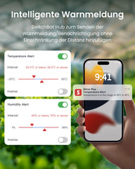 SwitchBot Thermometer Hygrometer with mobile app interface