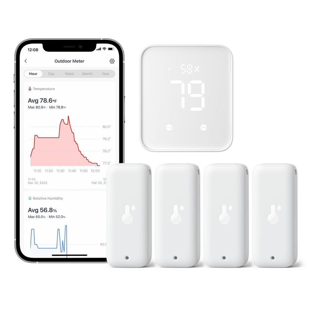 SwitchBot Wi-Fi Humidity Sensor front view with white finish