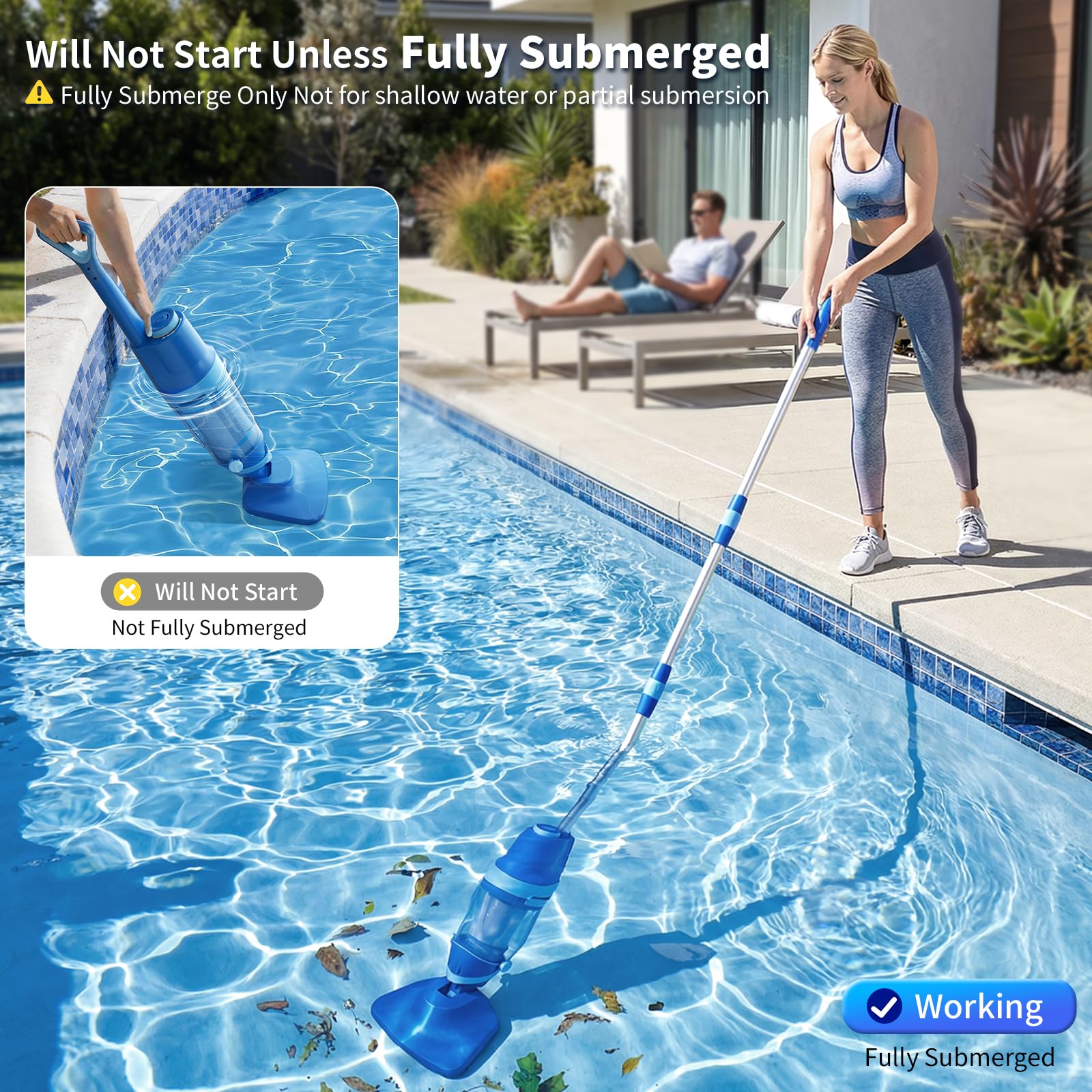 Swolace Cordless Pool Vacuum with included accessories