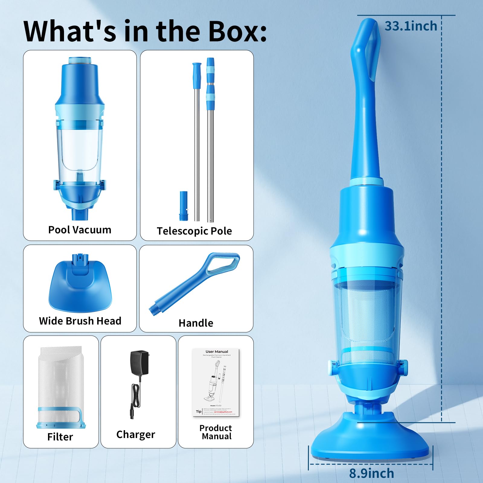 Swolace Pool Vacuum demonstrating suction power