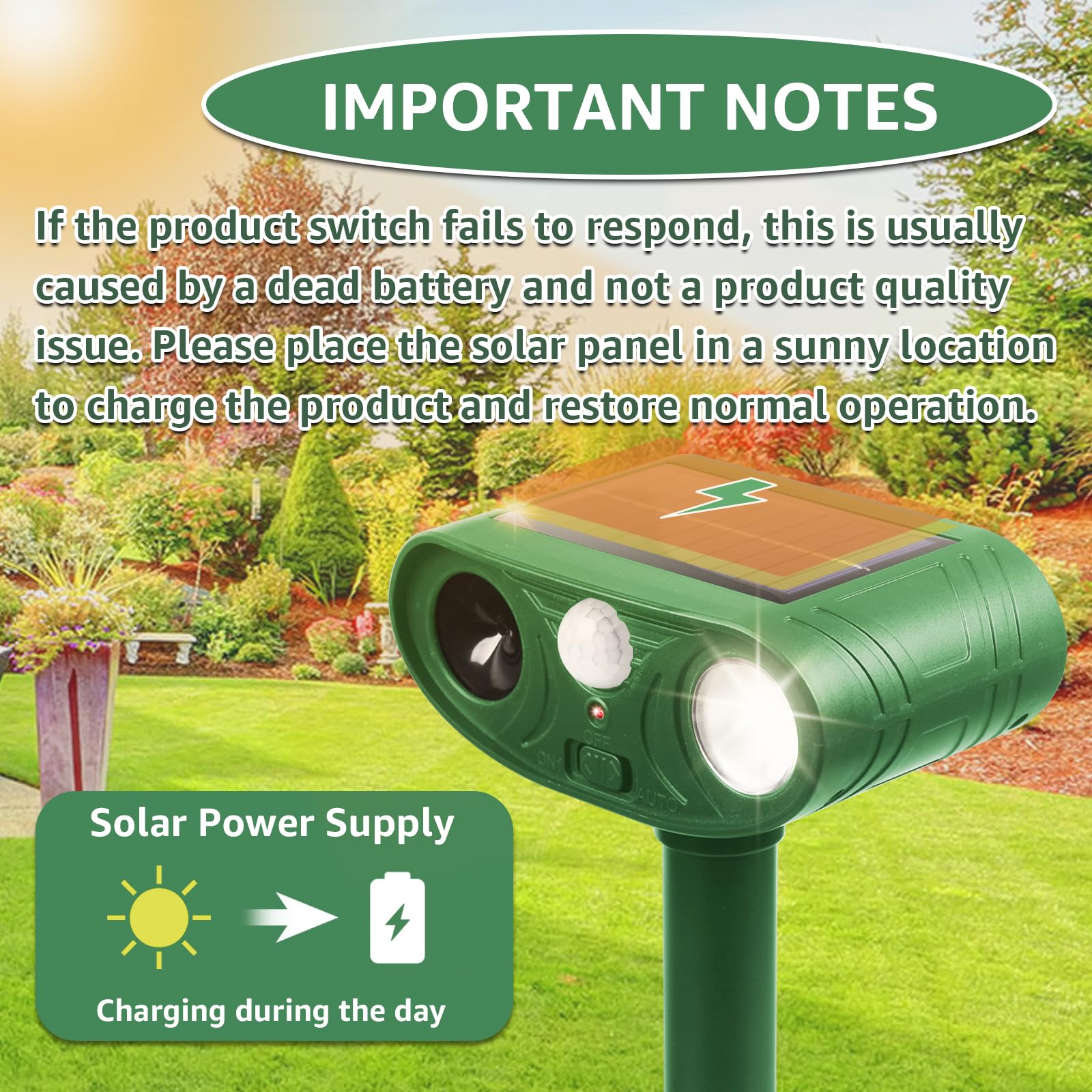 Sxaze animal repellent in garden setting