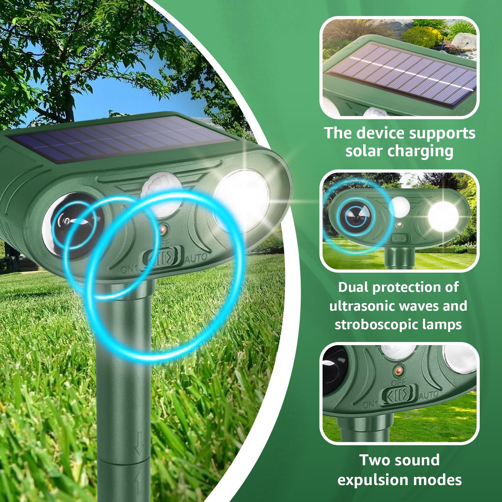 Sxaze Ultrasonic Animal Repellent in outdoor environment