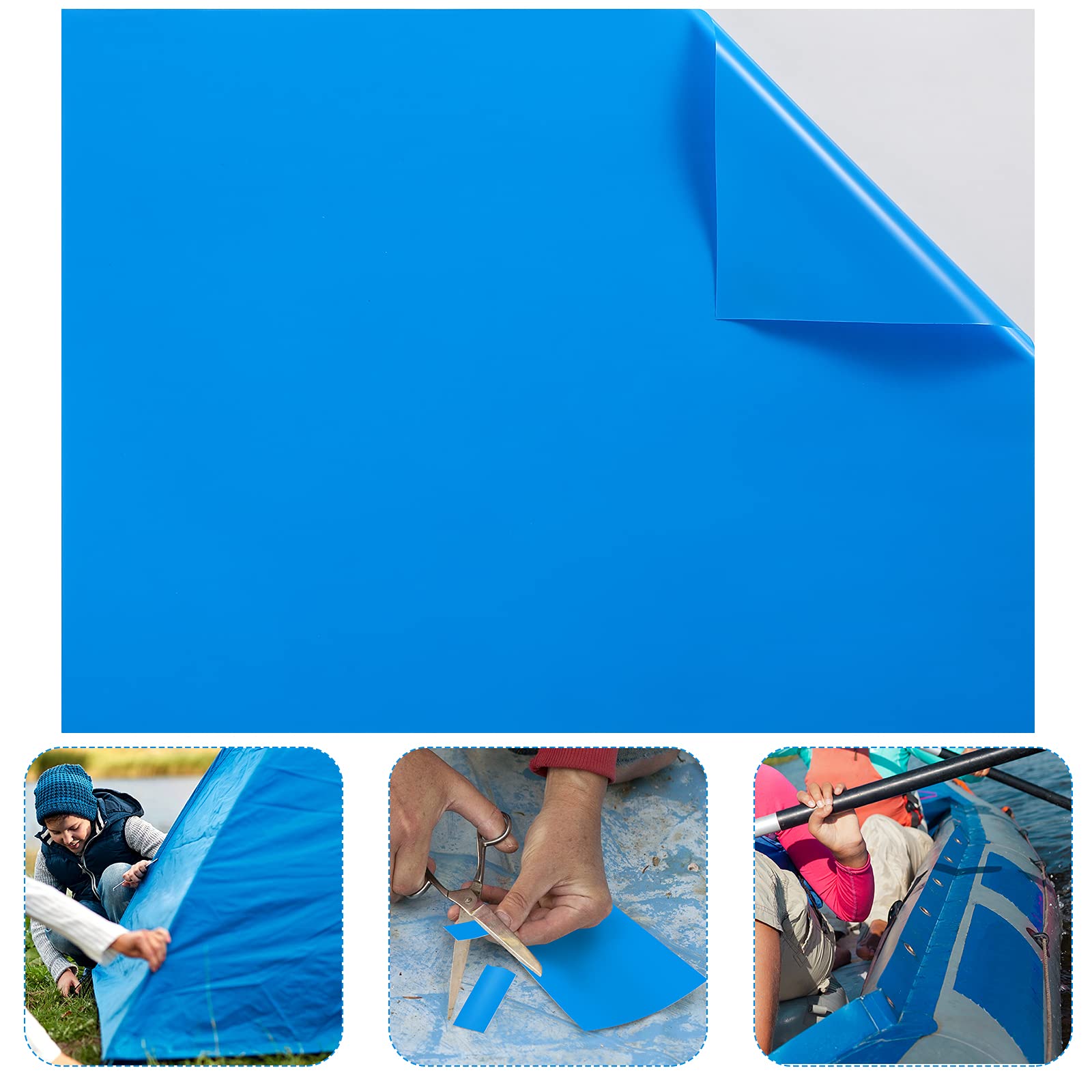Syhood Vinyl Pool Patch Repair Kit front view showing size and blue color