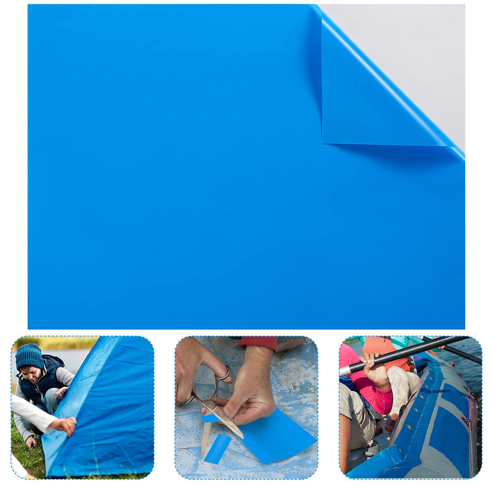 Syhood Vinyl Pool Patch Repair Kit front view showing size and blue color