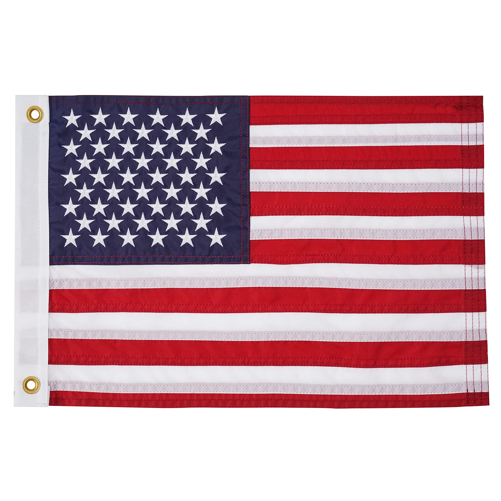 SYII 12x18 inch American flag front view with embroidered stars