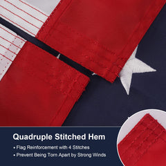SYII American Flag 4x6 ft displayed indoors on a wall