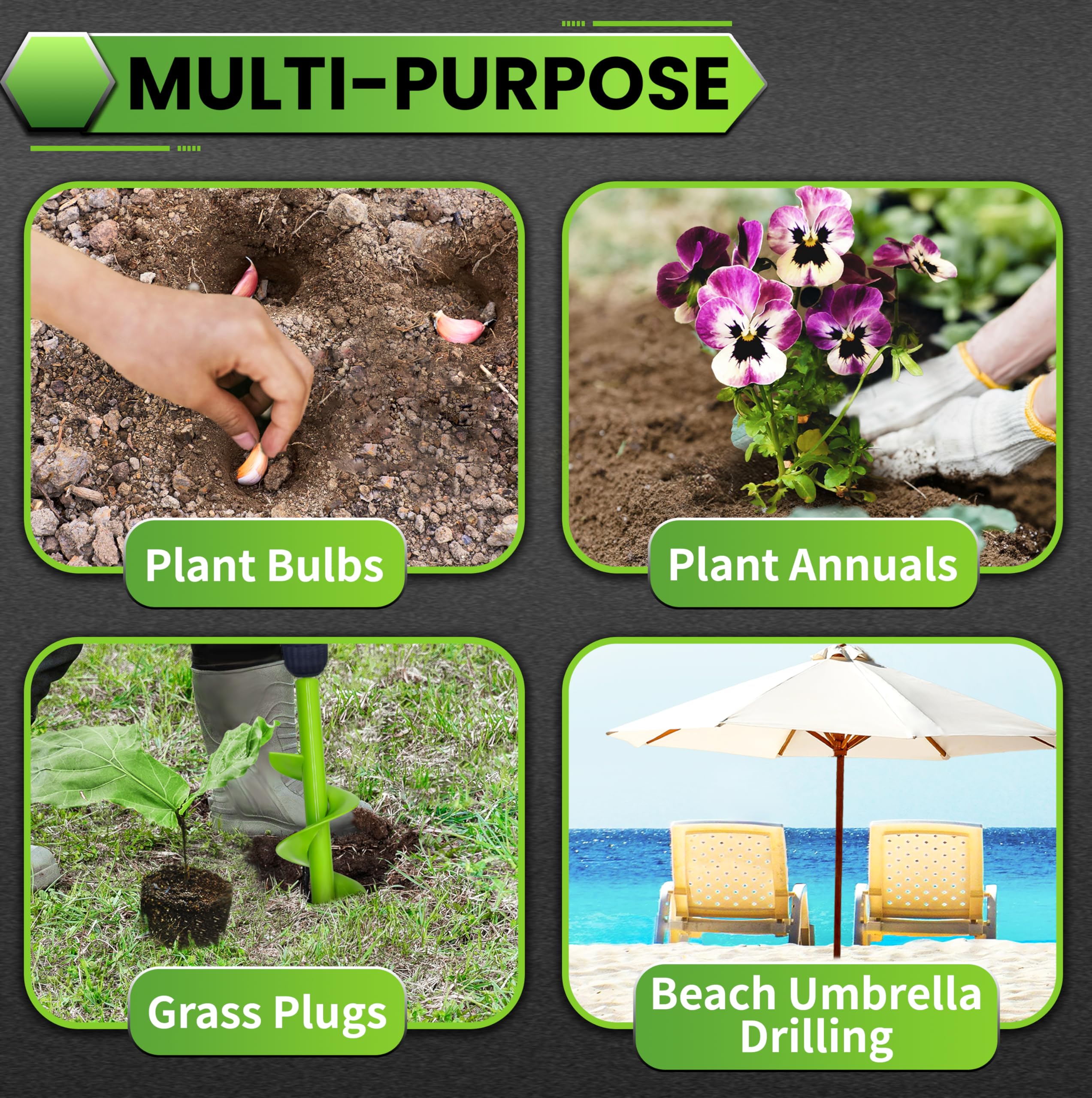 SYITCUN auger drill bit in a garden setting
