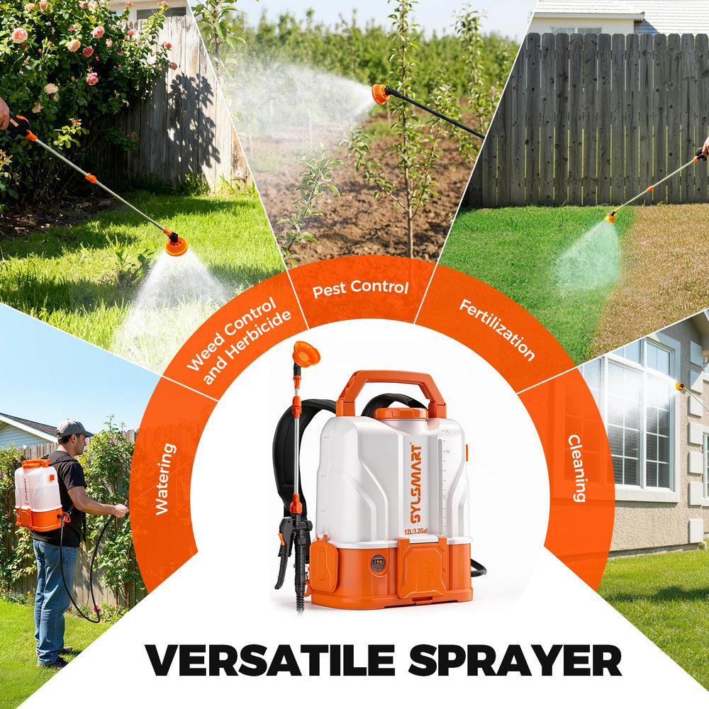 Sylsmart backpack sprayer showing included accessories