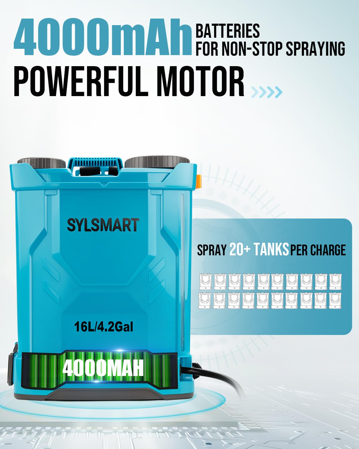 Sylsmart sprayer with 41-inch telescopic wand and nozzles