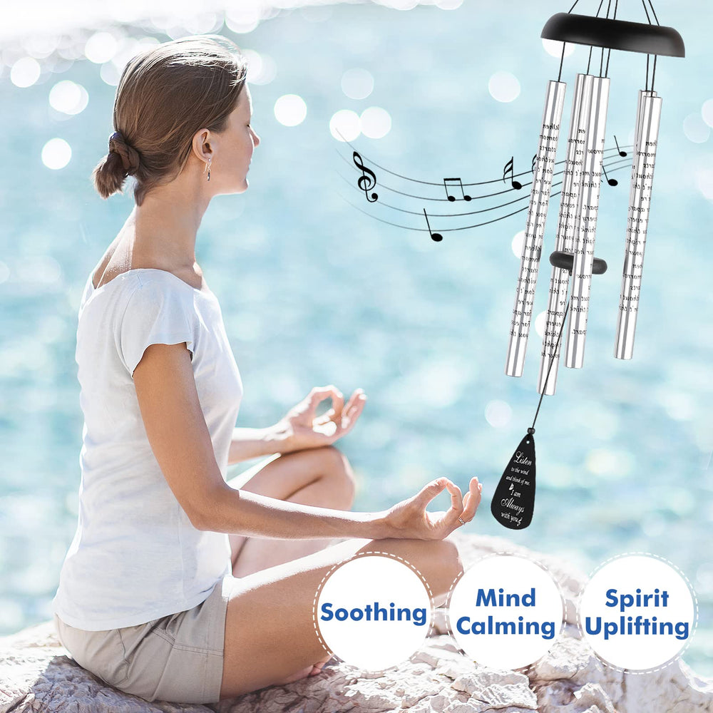 Sympathy card included with Fabuday wind chimes featuring a touching poem