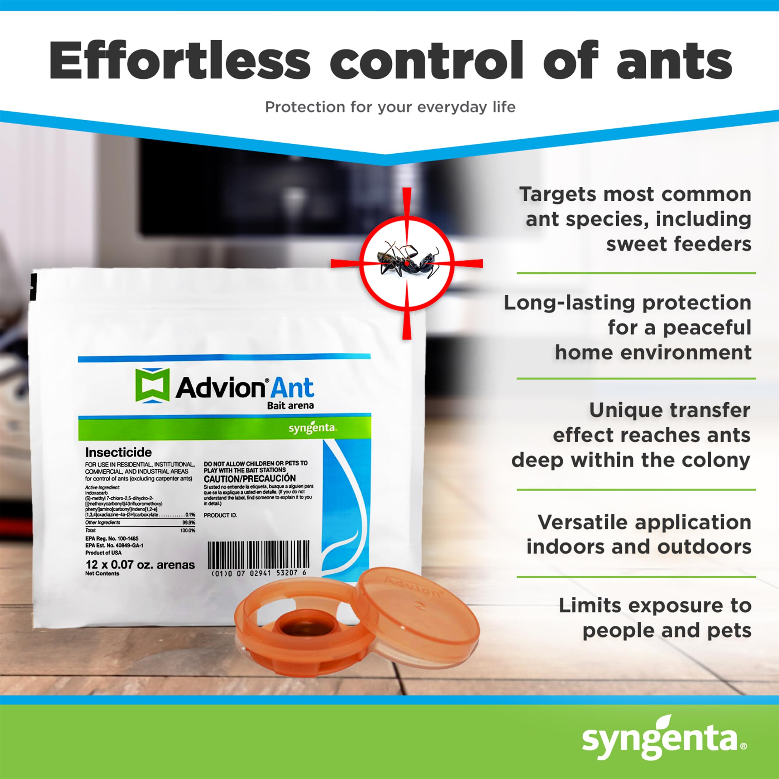 Syngenta Advion Ant Bait Arena 12ct showing multiple strips
