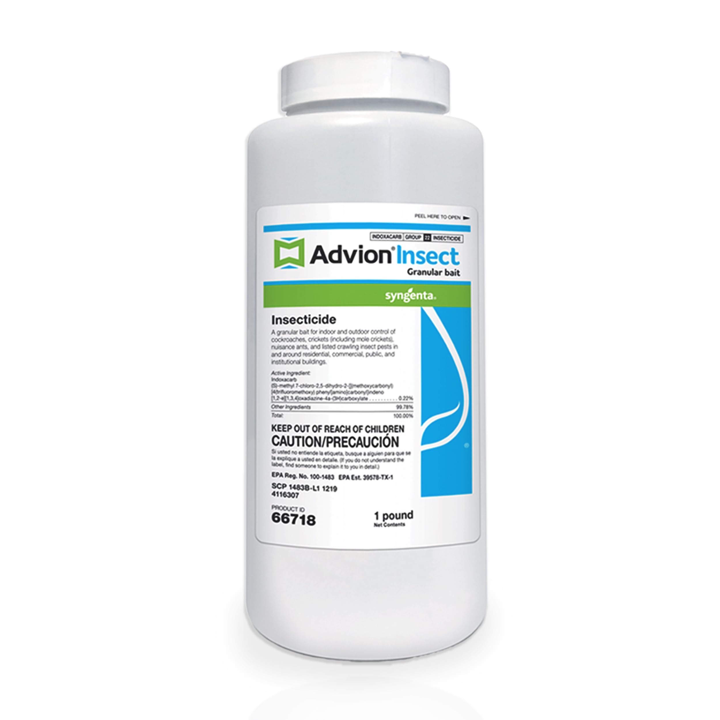 Syngenta Advion Insect Granular Bait 1 lb shaker bottle front view