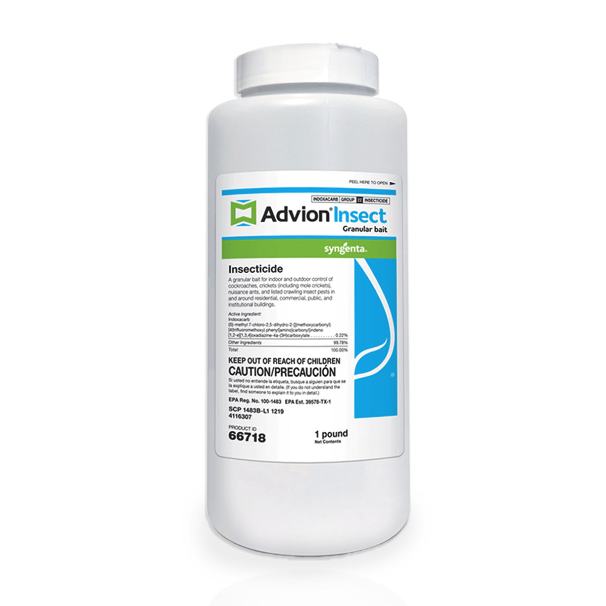 Syngenta Advion Insect Granular Bait 1 lb shaker bottle front view