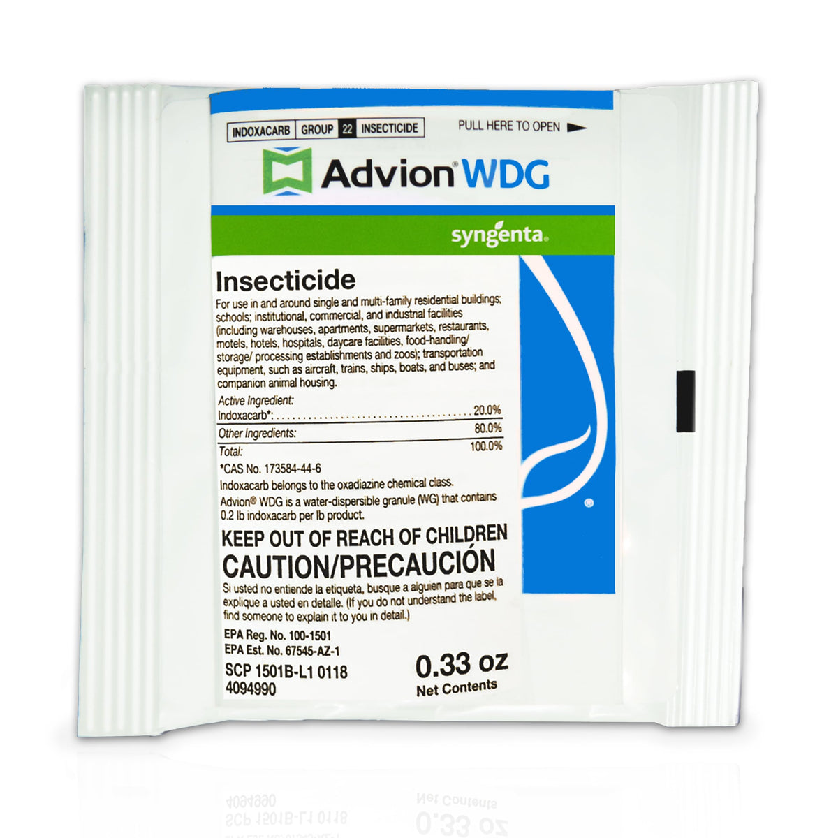 Syngenta Advion WDG Insecticide 0.33 oz packet showing front view