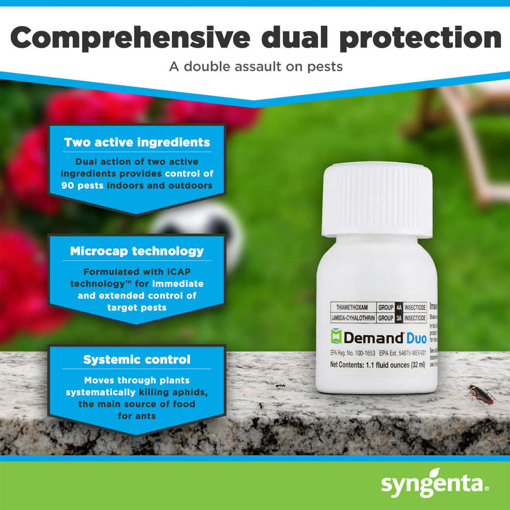Syngenta Demand Duo Pesticide Spray back view with instructions
