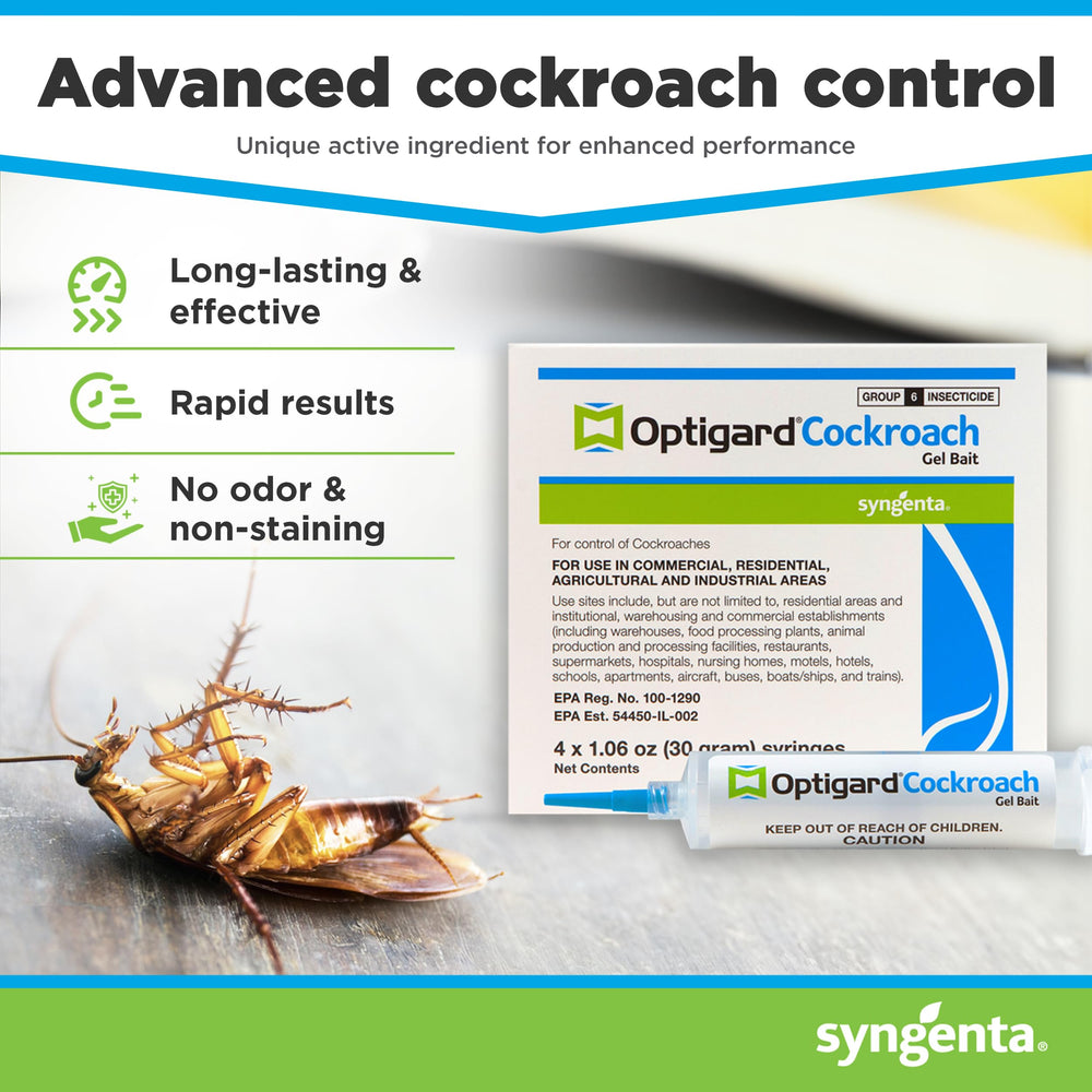 Syngenta Optigard Cockroach Gel package with four tubes