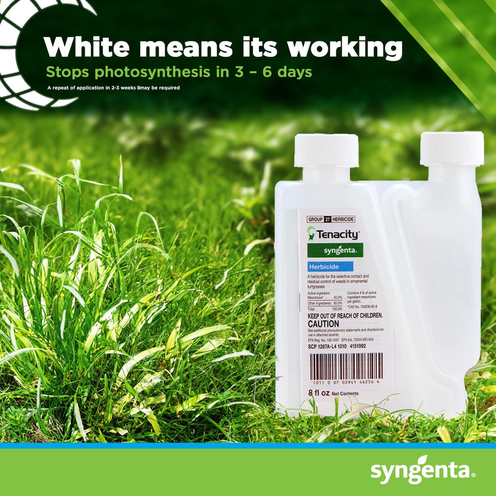 Syngenta Tenacity Herbicide packaging with safety information