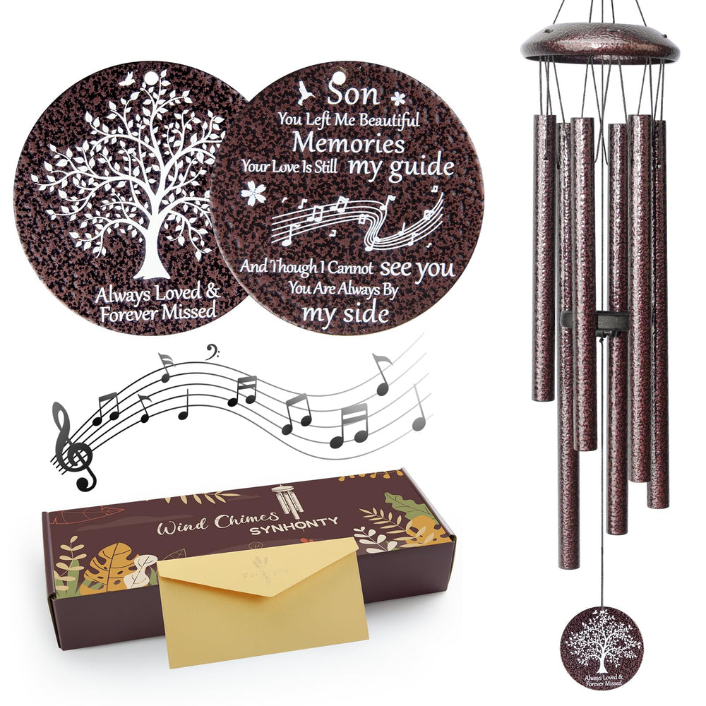 Synhonty Memorial Wind Chimes 25in bronze front view