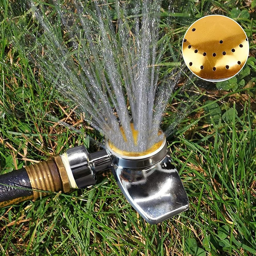 SYOOY Spot Sprinkler on a flower bed, demonstrating coverage