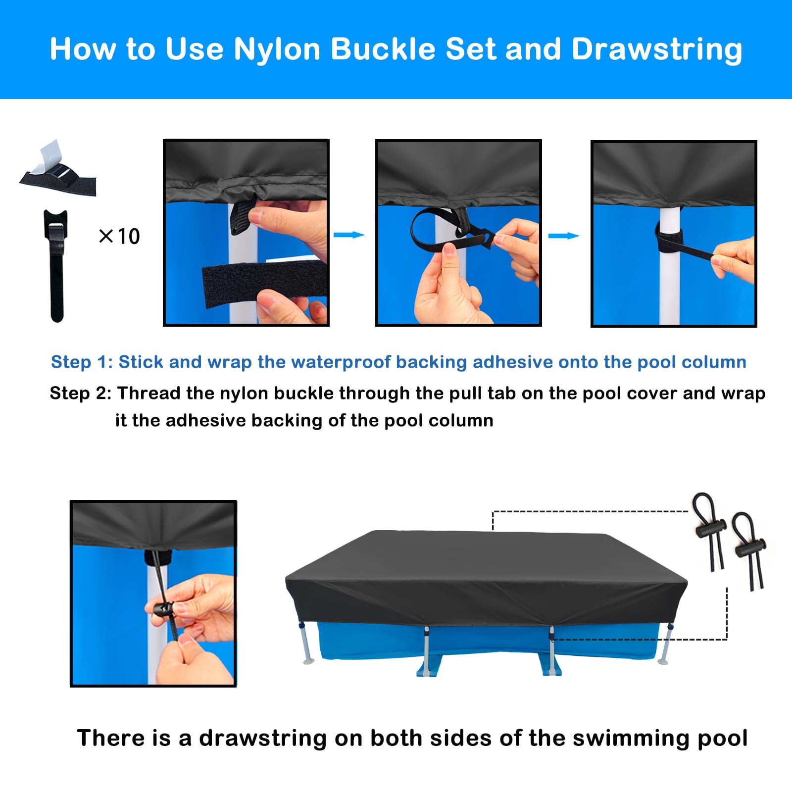 SYPGIHNA pool cover stored neatly for off-season
