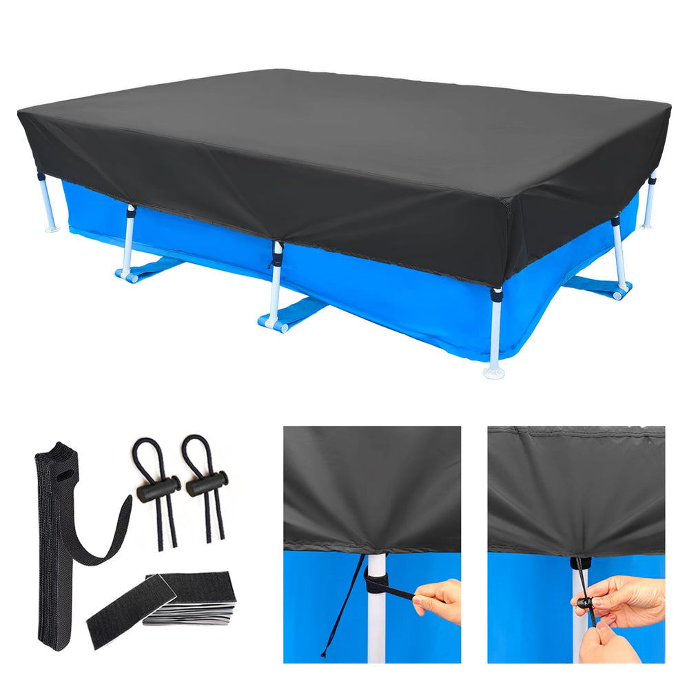 SYPGIHNA Rectangular Pool Cover 120in x 80.7in, black