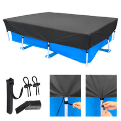 SYPGIHNA Rectangular Pool Cover 120in x 80.7in, black