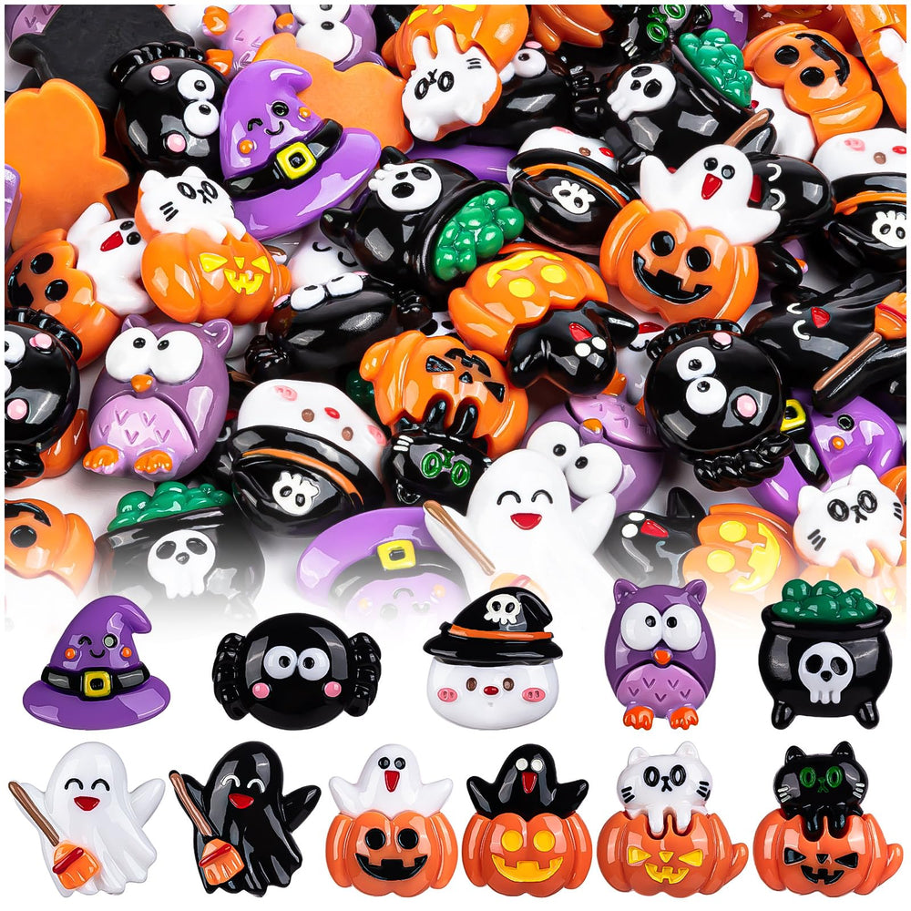 SYWHXY Halloween Resin Flatback Charms 66PCS assorted styles