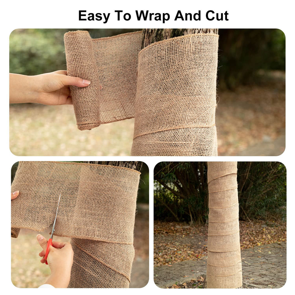 SYWHXY tree wrap being applied to protect young tree