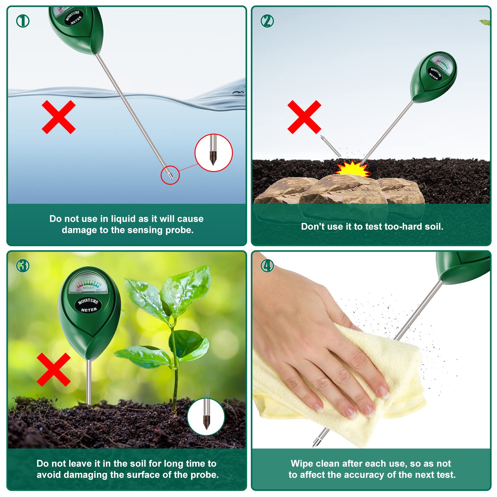 SZHLUX Soil Moisture Meter side view