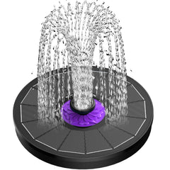 SZMP Solar Fountain black model front view with glass solar panels