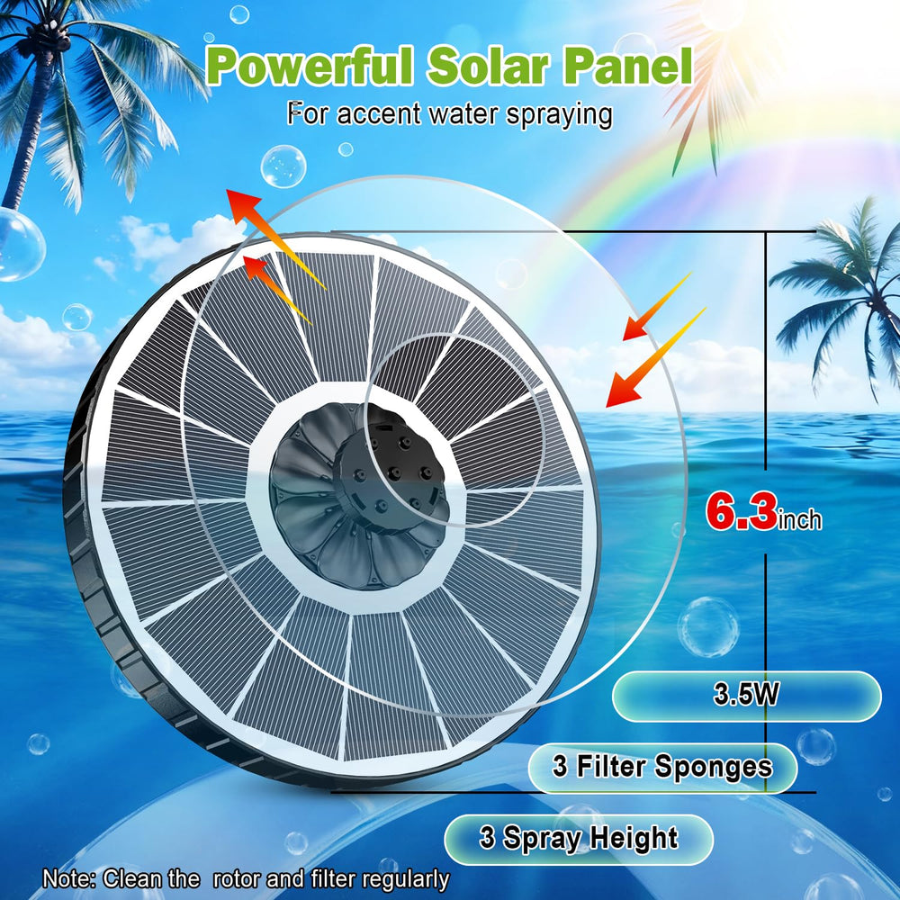 SZMP Solar Fountain demonstrating water spray options