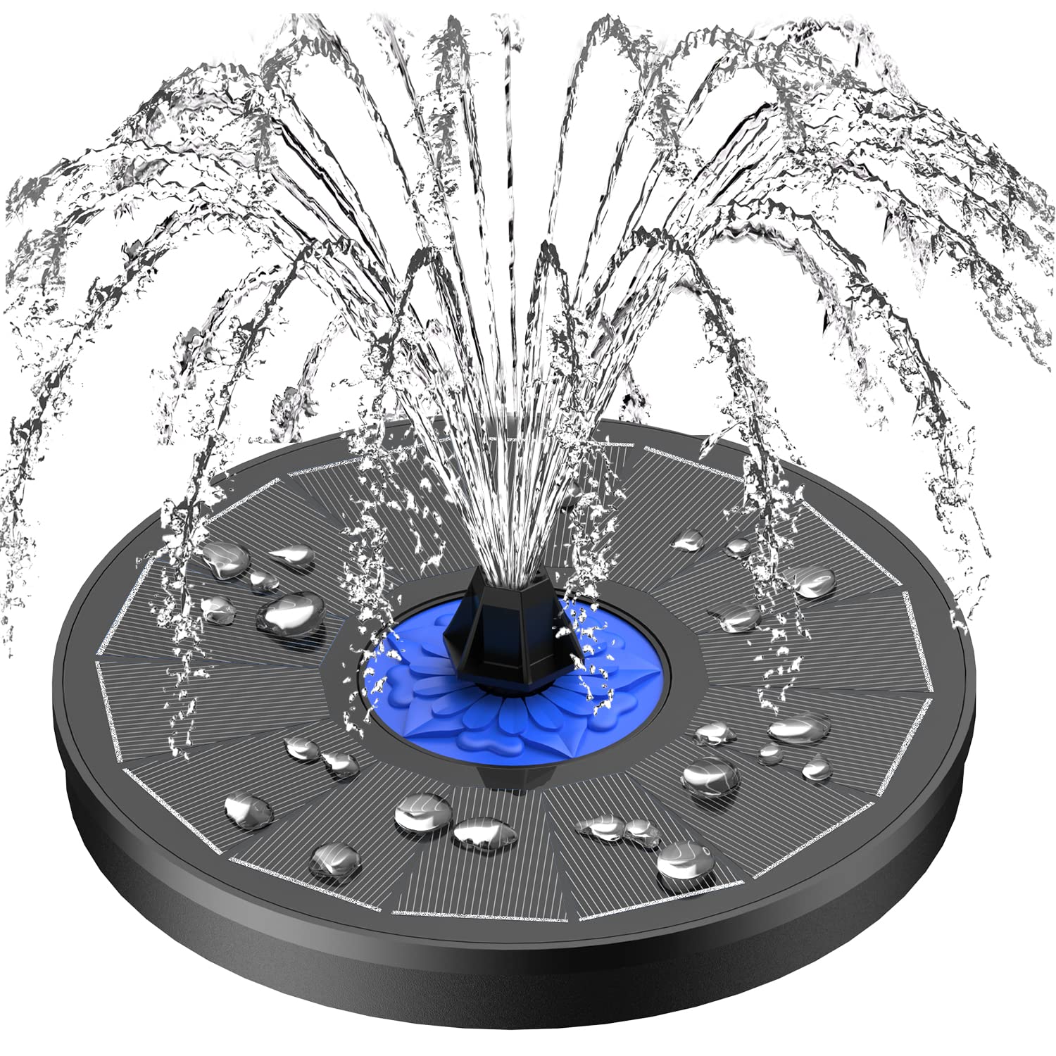 SZMP Solar Fountain front view with flower detail