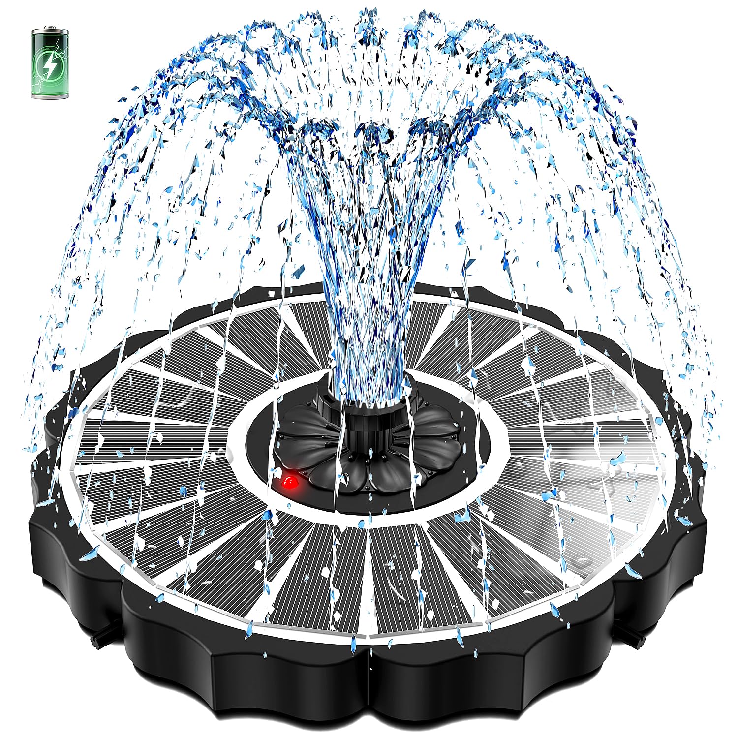 SZMP Solar Fountain front view with large glass panel